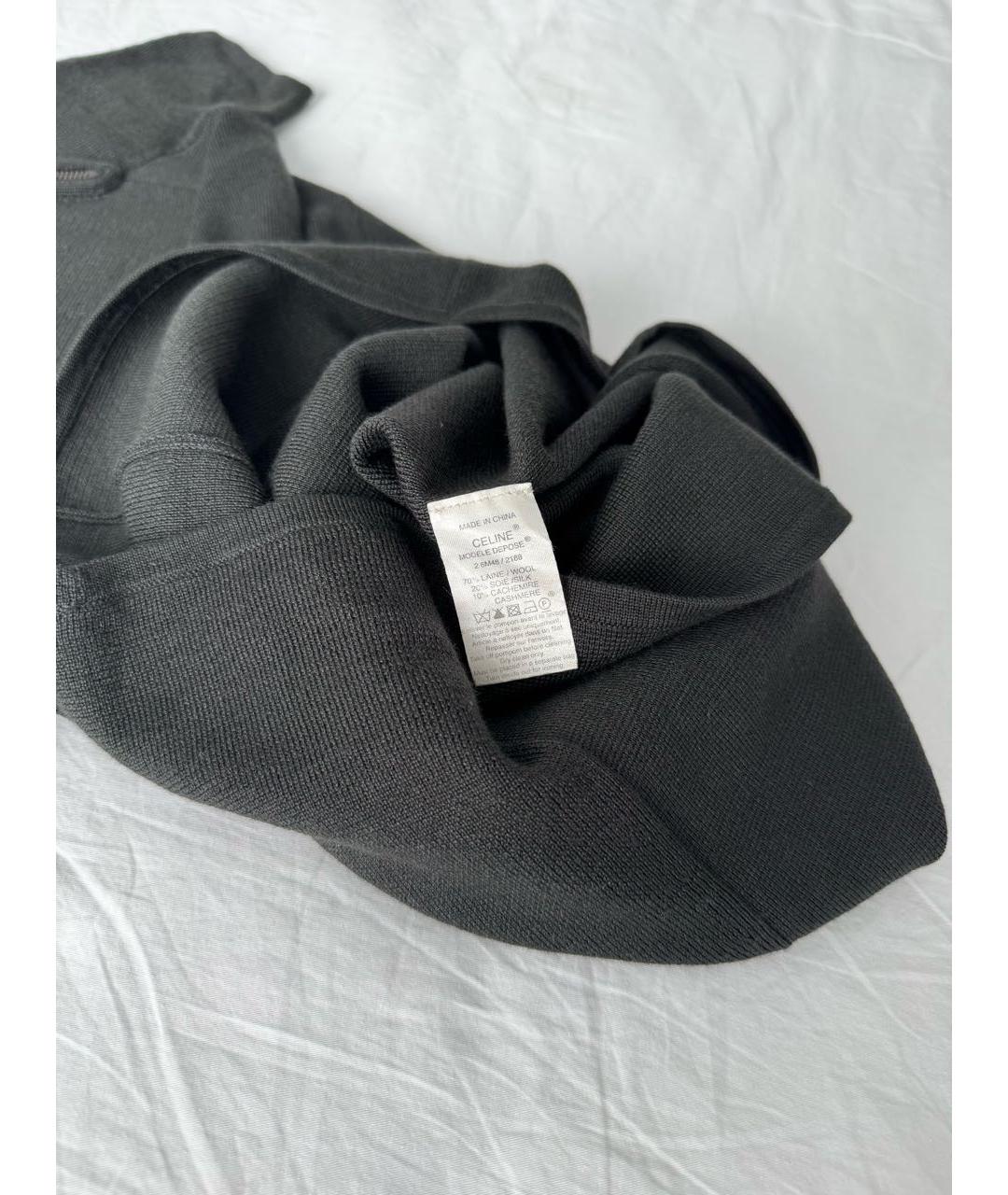 CELINE Черное шерстяное повседневное платье, фото 5