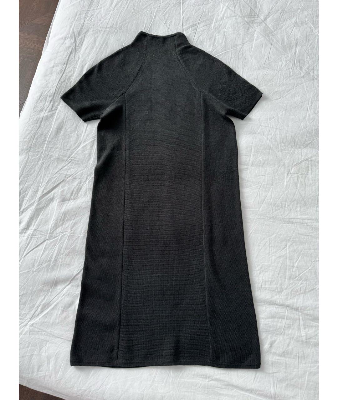 CELINE Черное шерстяное повседневное платье, фото 7