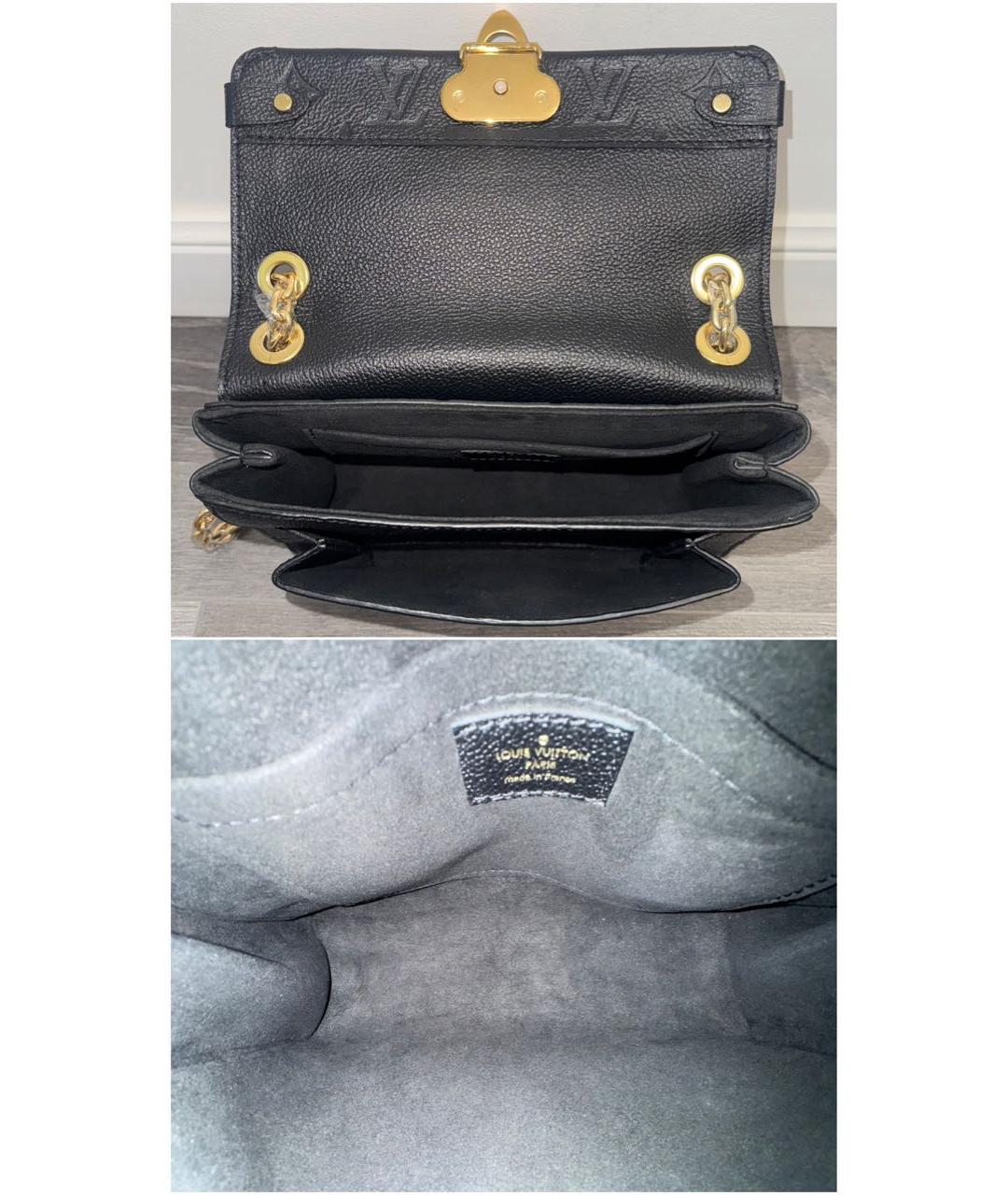 LOUIS VUITTON Черная кожаная сумка через плечо, фото 8