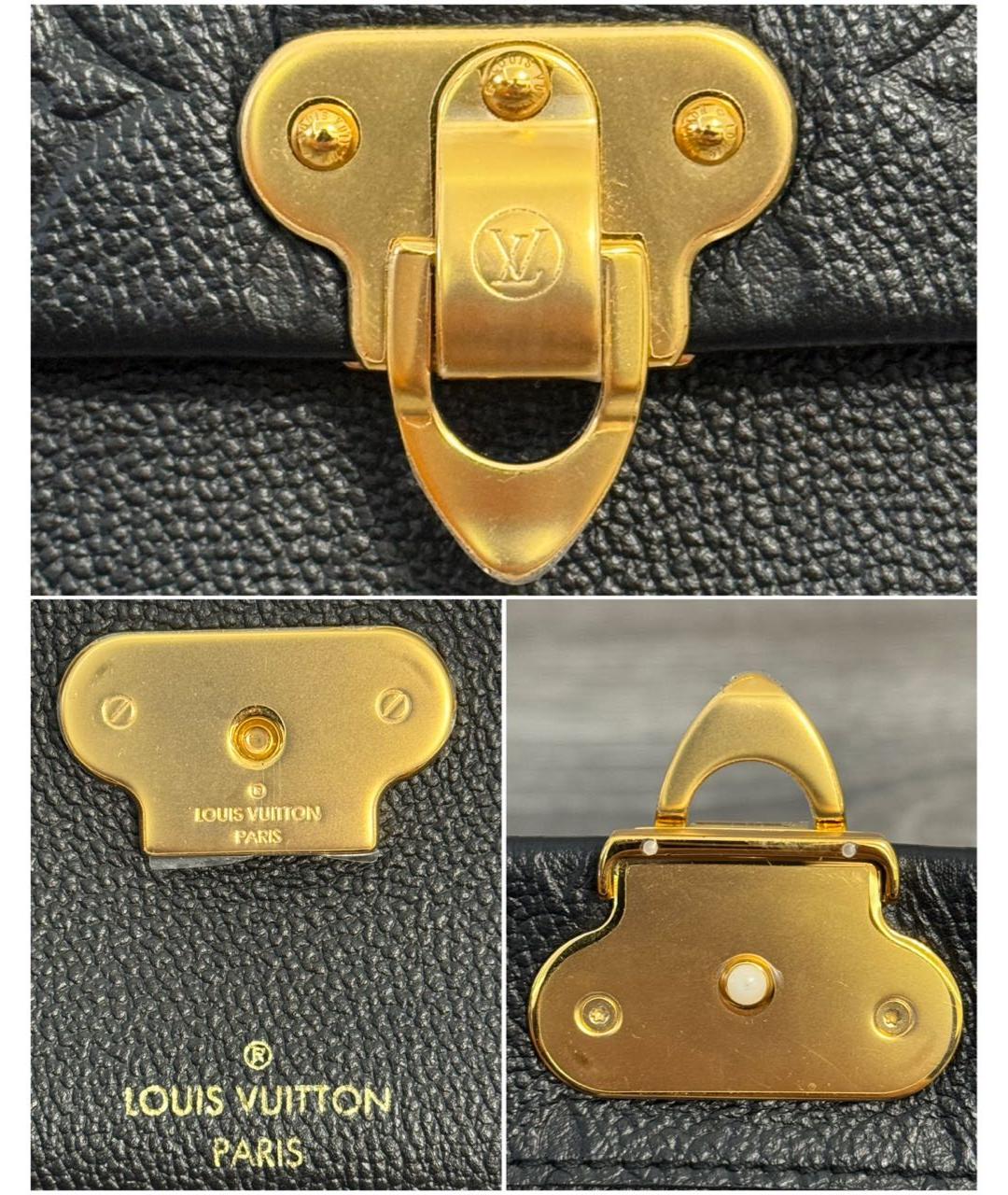 LOUIS VUITTON Черная кожаная сумка через плечо, фото 6