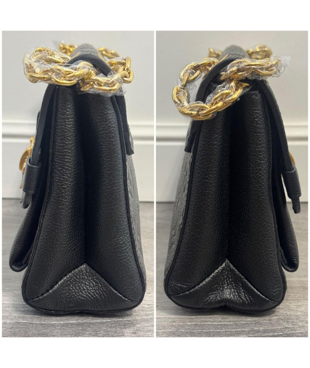 LOUIS VUITTON Черная кожаная сумка через плечо, фото 4