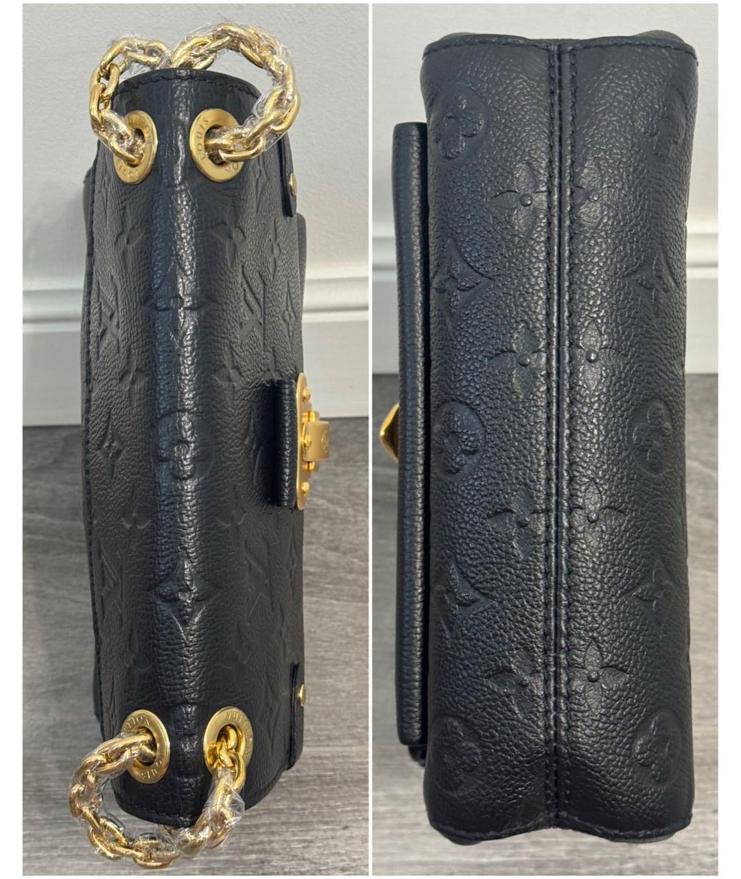 LOUIS VUITTON Черная кожаная сумка через плечо, фото 3