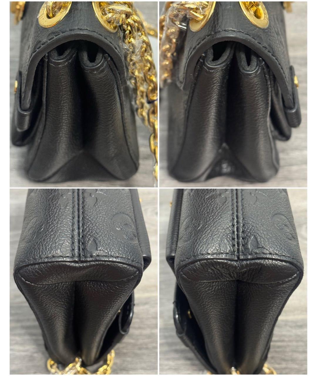 LOUIS VUITTON Черная кожаная сумка через плечо, фото 5