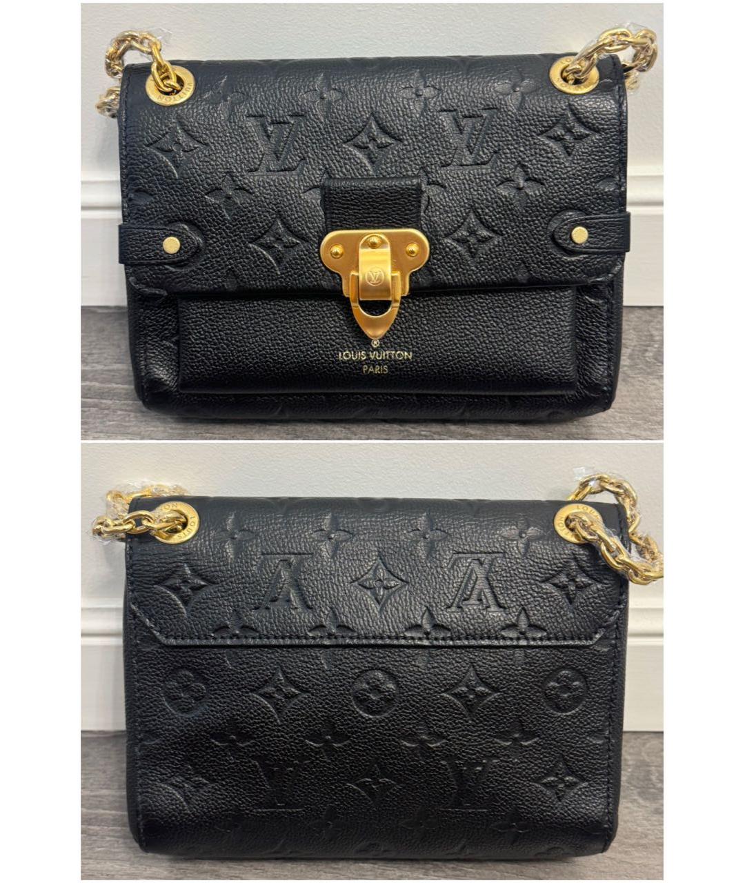 LOUIS VUITTON Черная кожаная сумка через плечо, фото 2