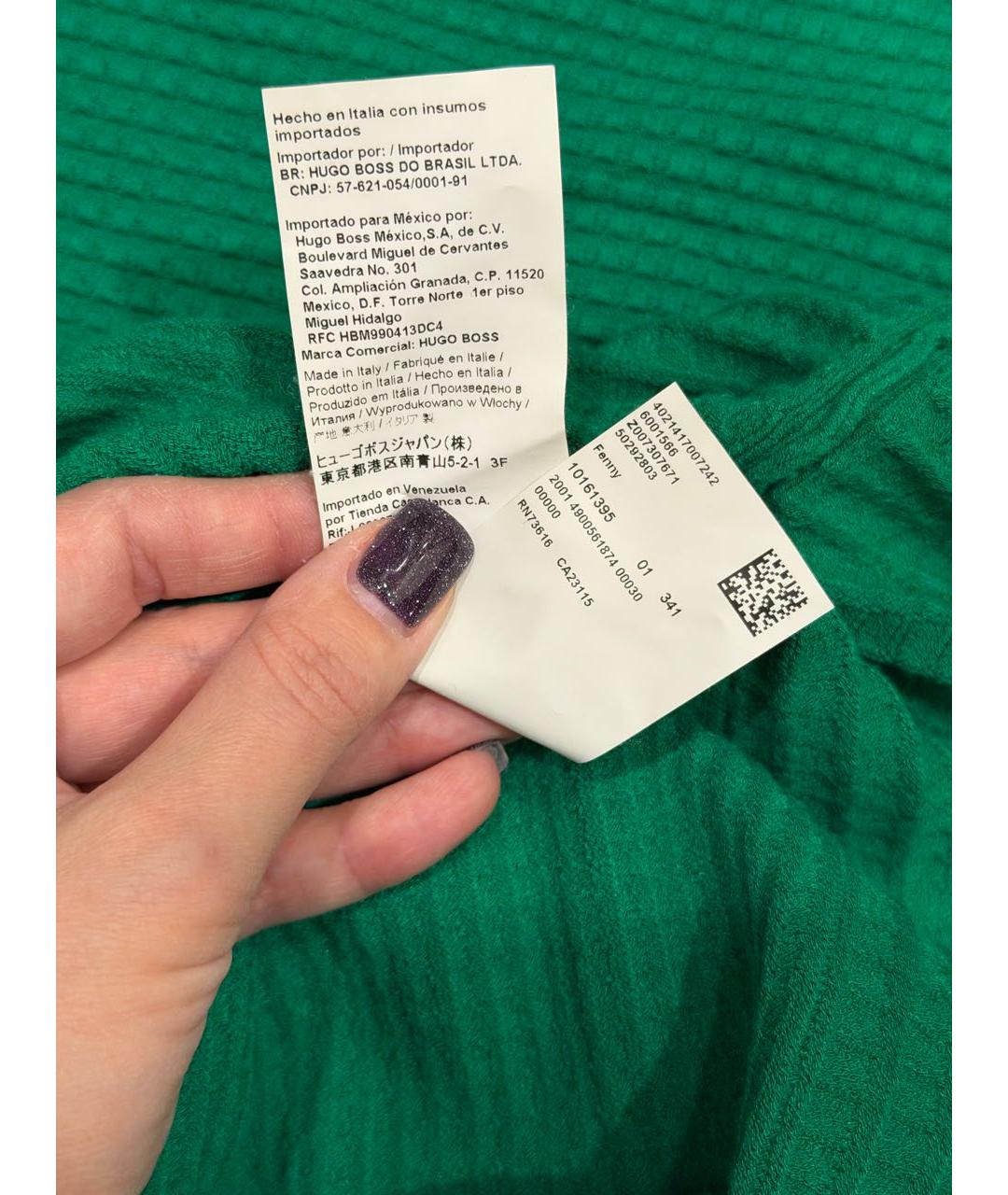 HUGO BOSS Зеленые вискозное повседневное платье, фото 5