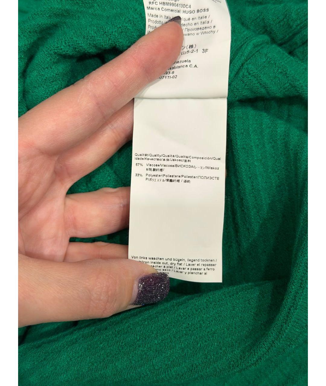 HUGO BOSS Зеленые вискозное повседневное платье, фото 4