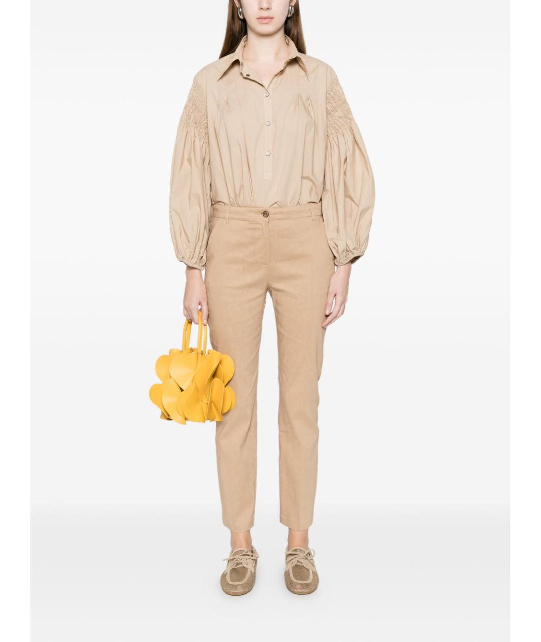 PINKO Бежевая хлопковая рубашка, фото 5