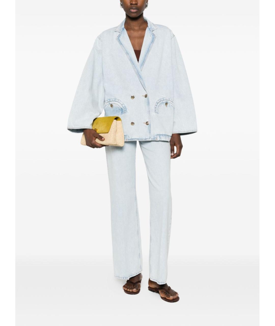 BLAZE MILANO Голубые хлопковые прямые джинсы, фото 5