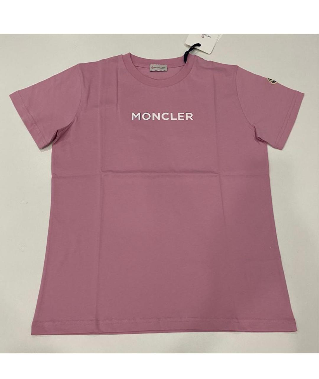 MONCLER KIDS Розовый хлопковый детская футболка / топ, фото 4