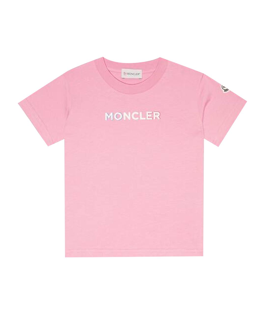 MONCLER KIDS Розовый хлопковый детская футболка / топ, фото 1
