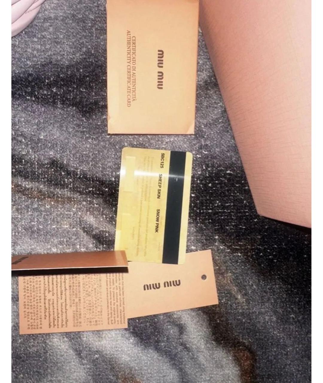 MIU MIU Розовая кожаная сумка с короткими ручками, фото 7