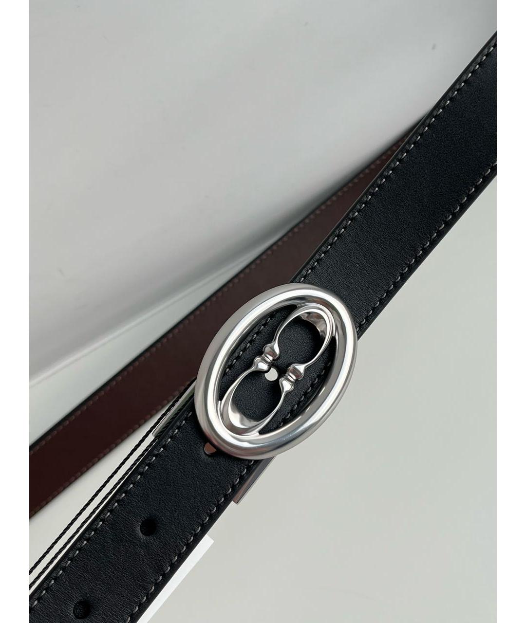 COACH Черный кожаный ремень, фото 6