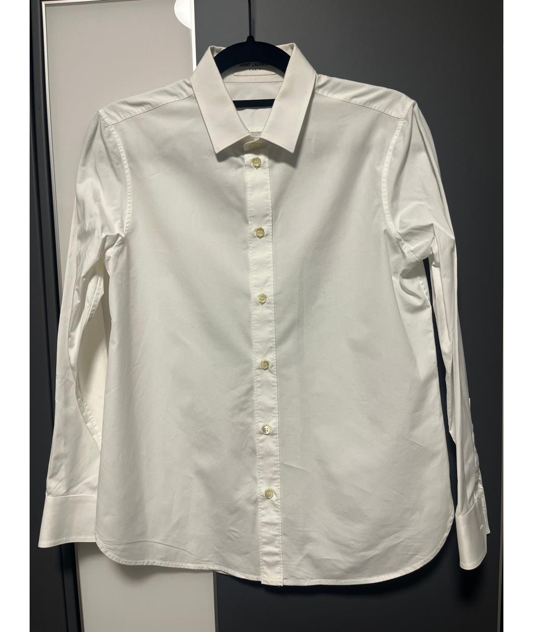 SAINT LAURENT Белая хлопковая рубашка, фото 5