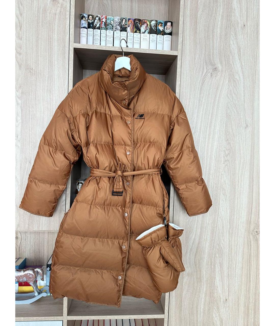 NEW BALANCE Коричневый полиэстеровый пуховик, фото 3