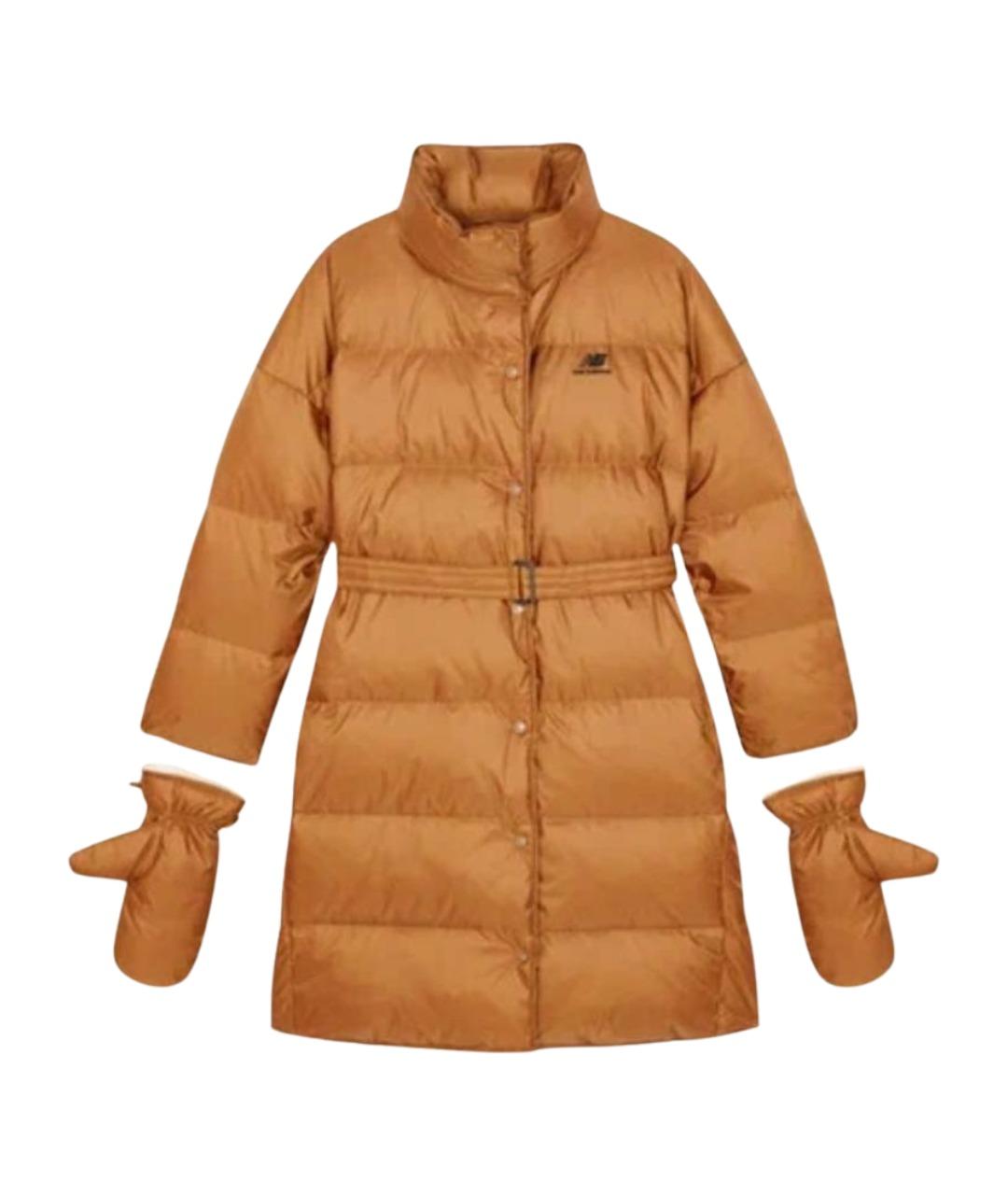 NEW BALANCE Коричневый полиэстеровый пуховик, фото 1