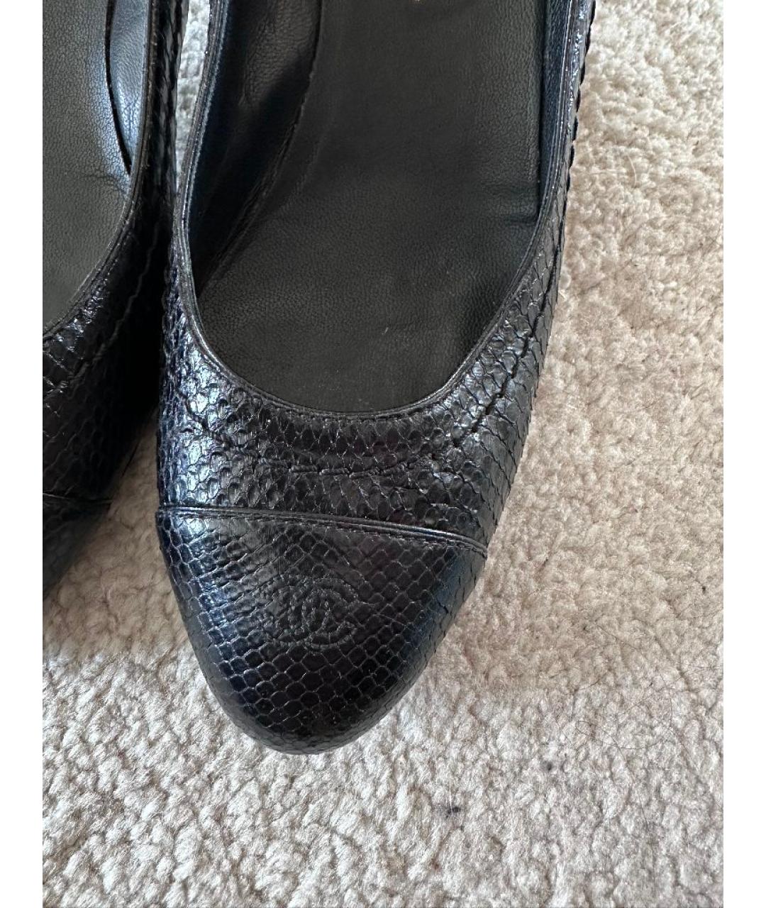 CHANEL Черные туфли из экзотической кожи, фото 3