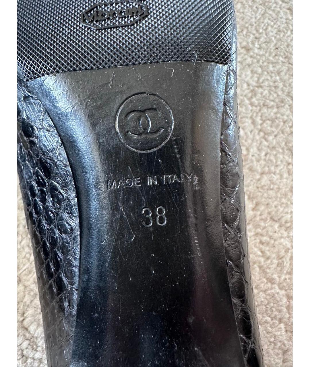 CHANEL Черные туфли из экзотической кожи, фото 5