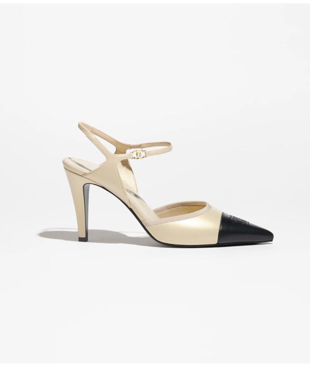 CHANEL Бежевые кожаные туфли, фото 5