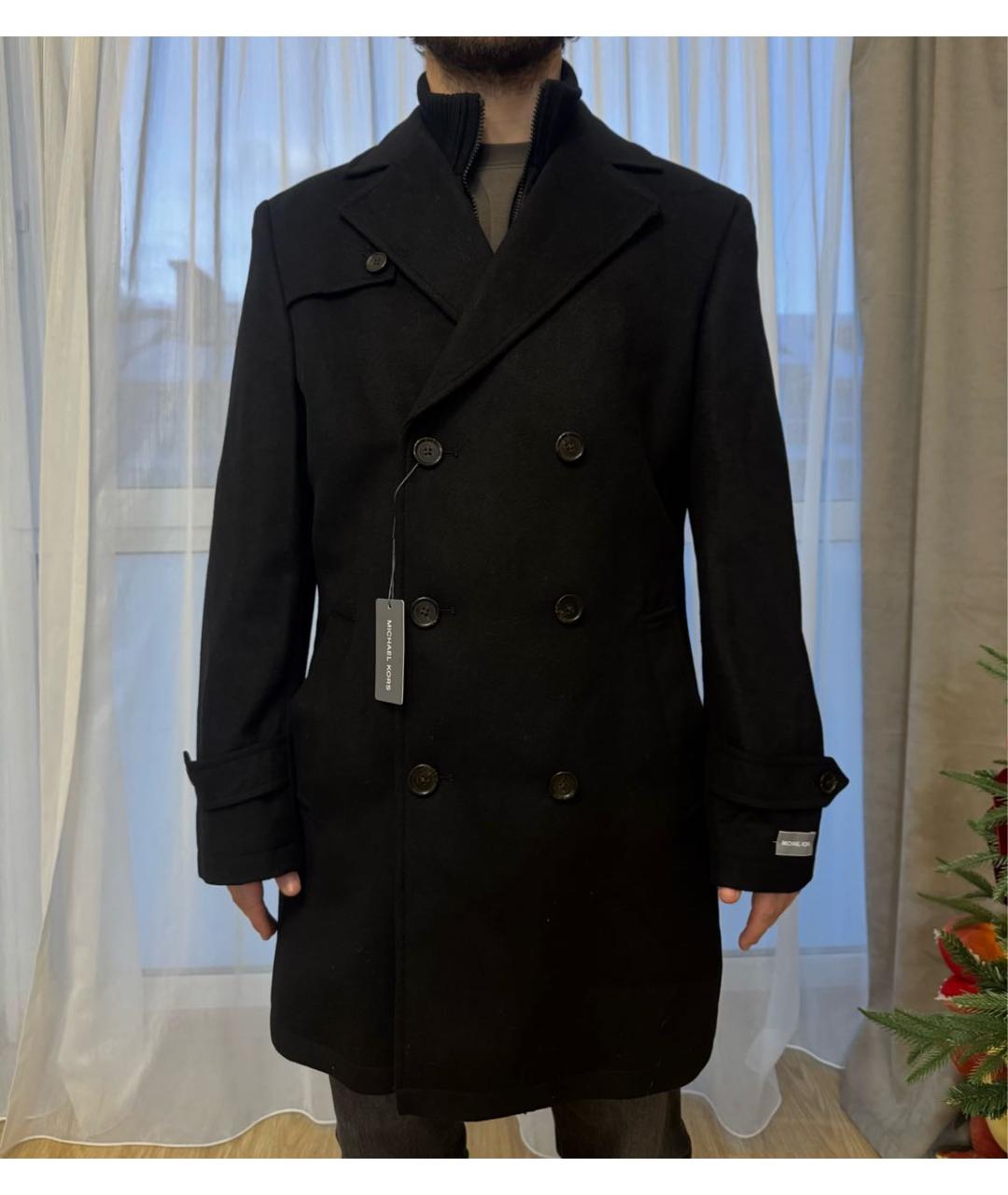 MICHAEL KORS Черное шерстяное пальто, фото 6