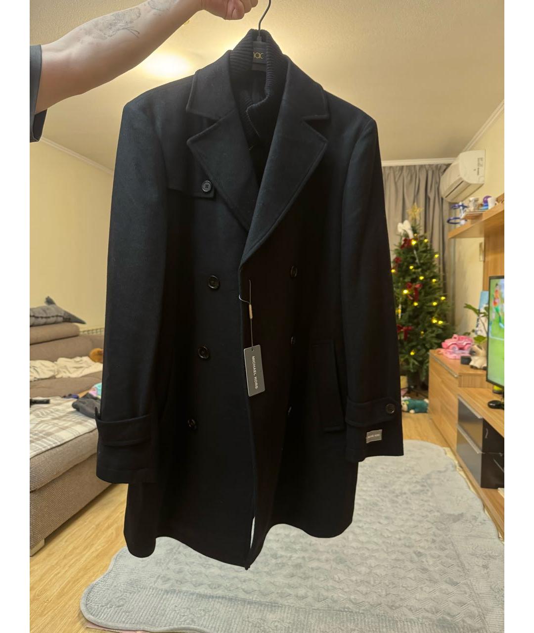 MICHAEL KORS Черное шерстяное пальто, фото 9