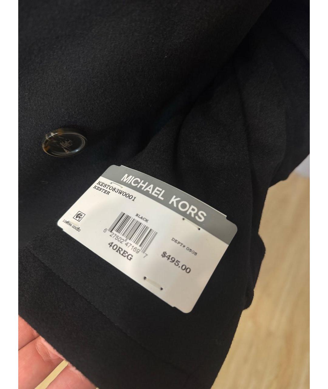 MICHAEL KORS Черное шерстяное пальто, фото 7