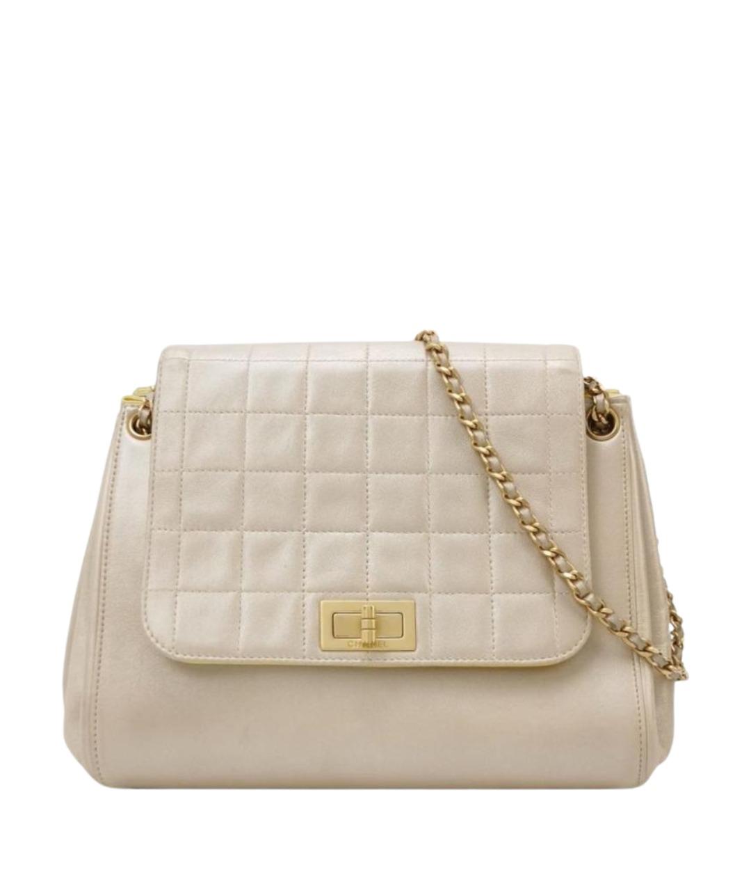 CHANEL Бежевая кожаная сумка с короткими ручками, фото 1