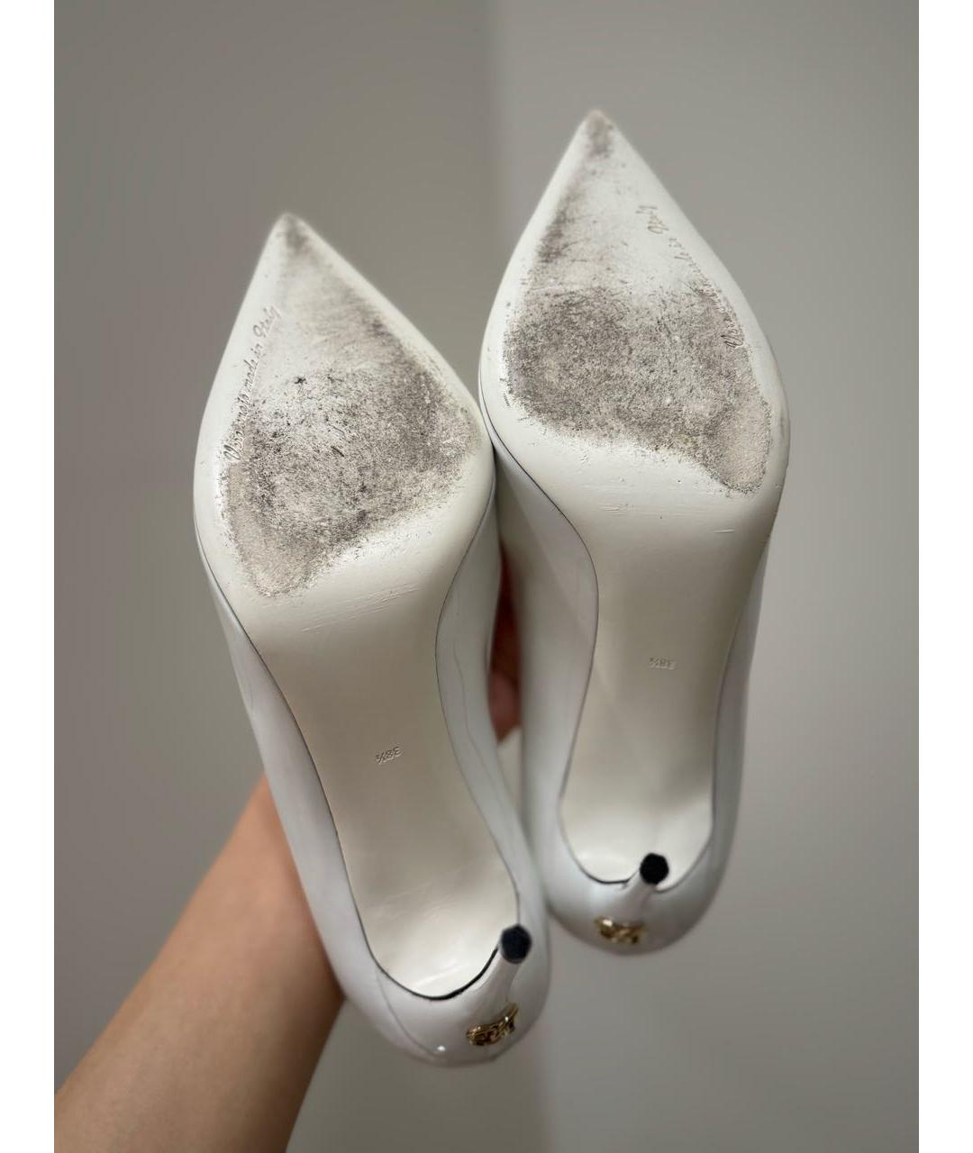 DOLCE&GABBANA Белые туфли из лакированной кожи, фото 7