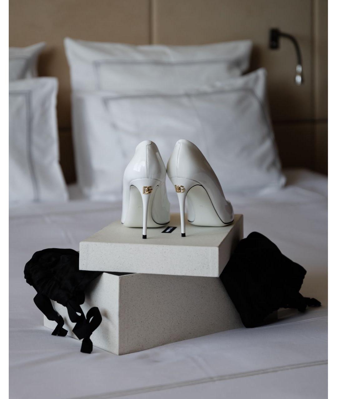 DOLCE&GABBANA Белые туфли из лакированной кожи, фото 8