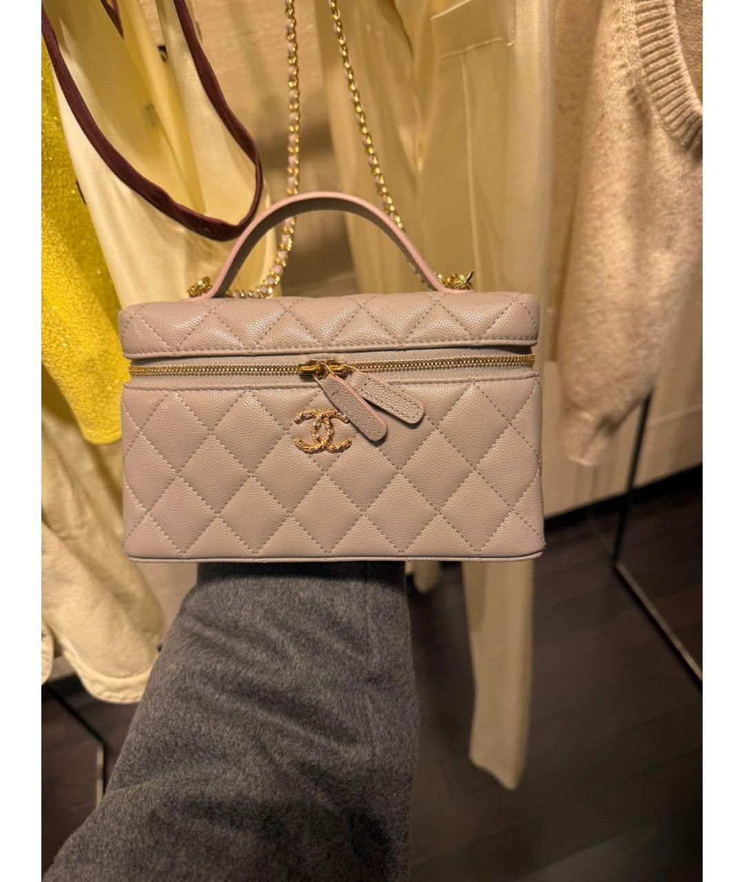 CHANEL Серая кожаная сумка через плечо, фото 3