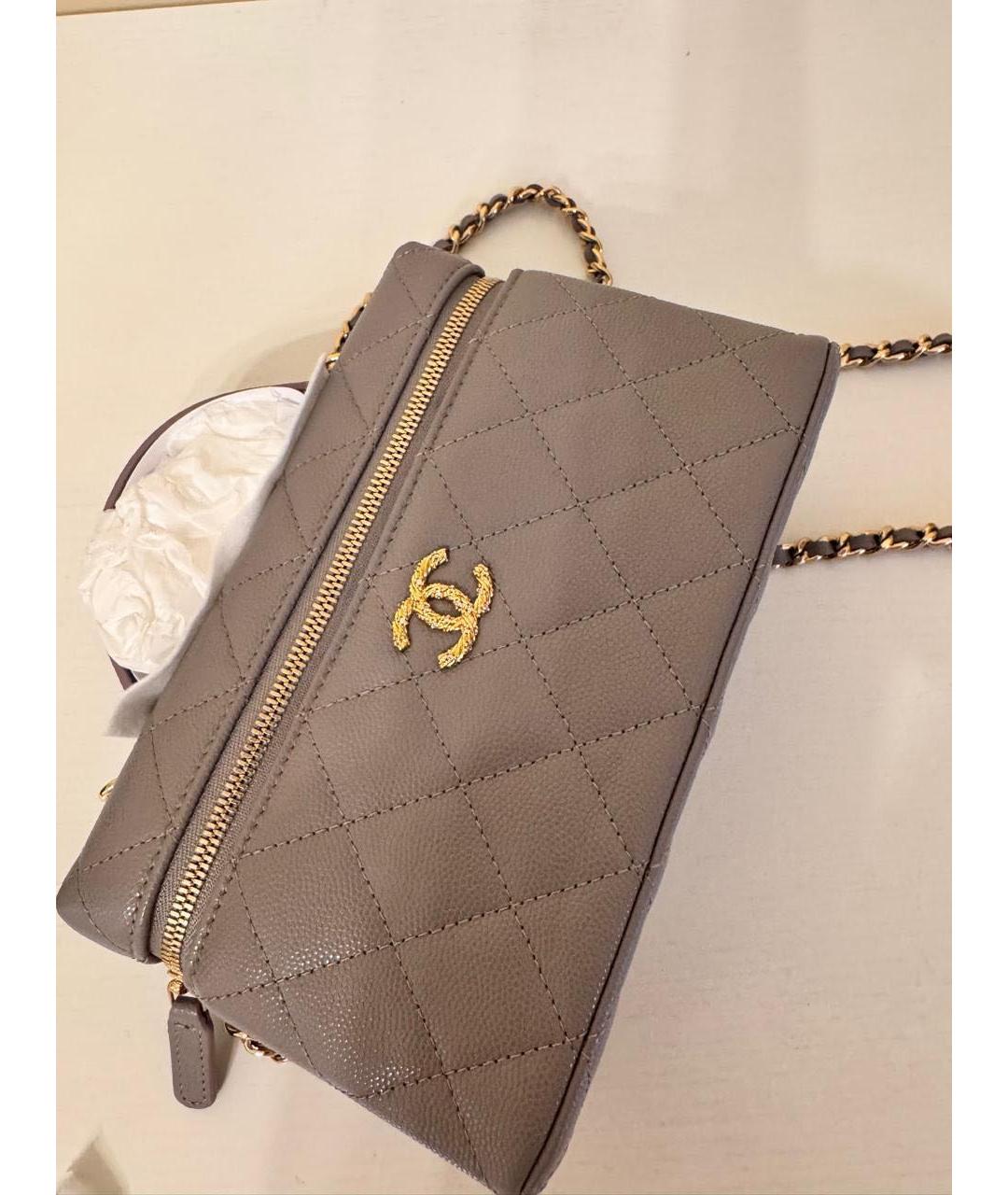 CHANEL Серая кожаная сумка через плечо, фото 2