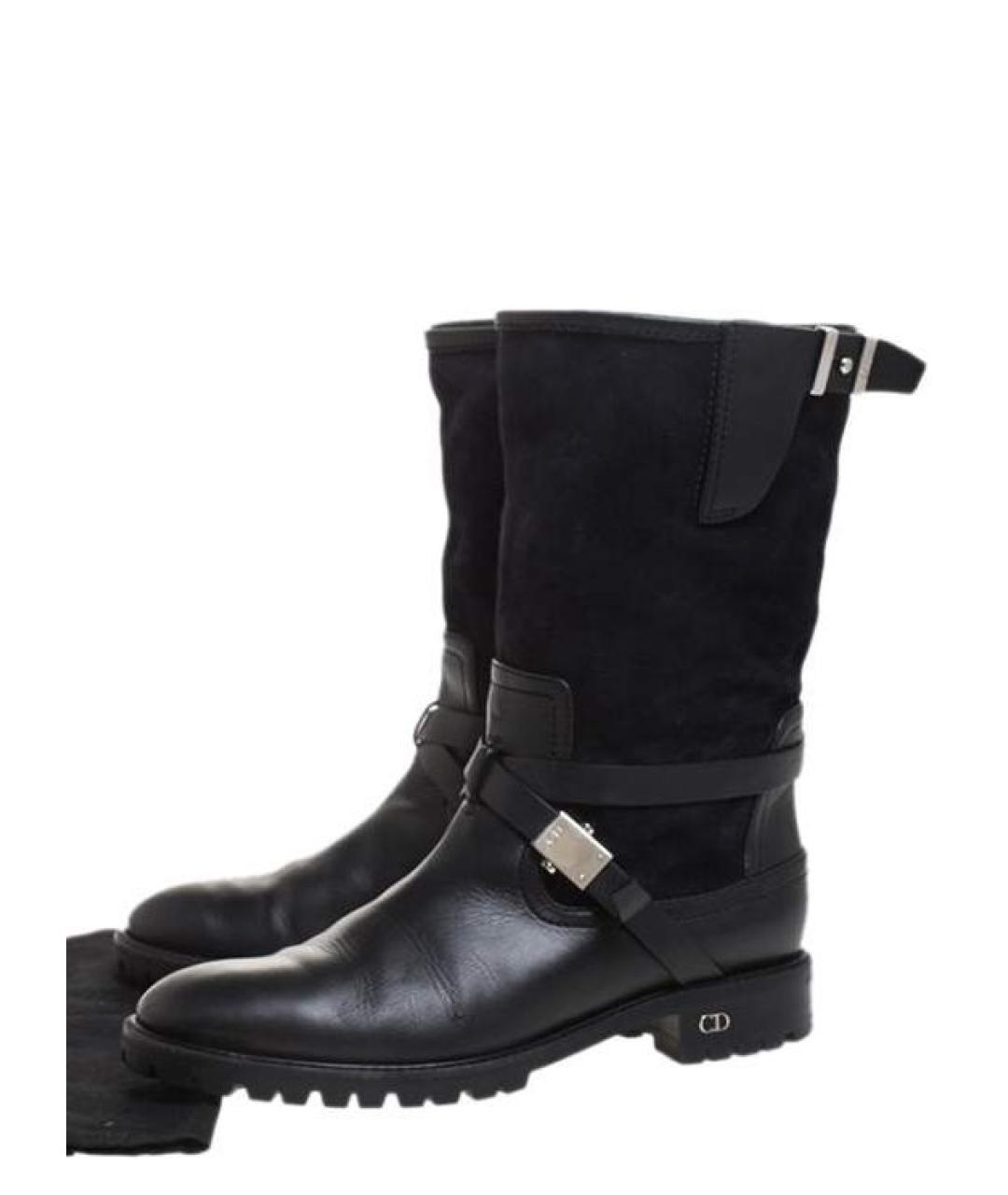 CHRISTIAN DIOR Черные кожаные сапоги, фото 9