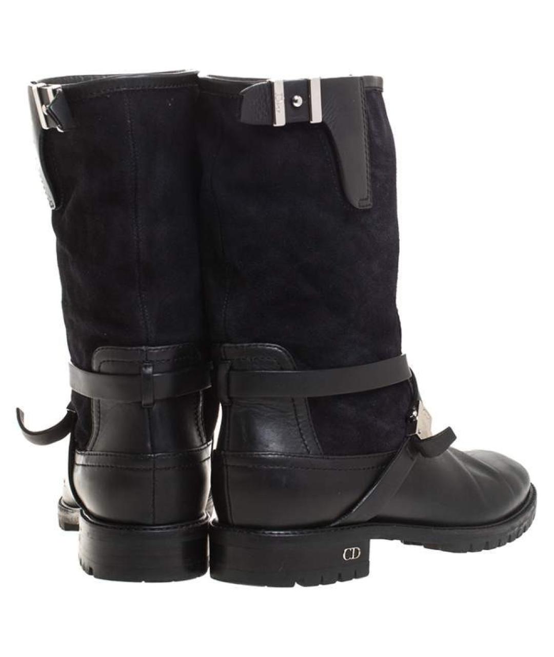 CHRISTIAN DIOR Черные кожаные сапоги, фото 5