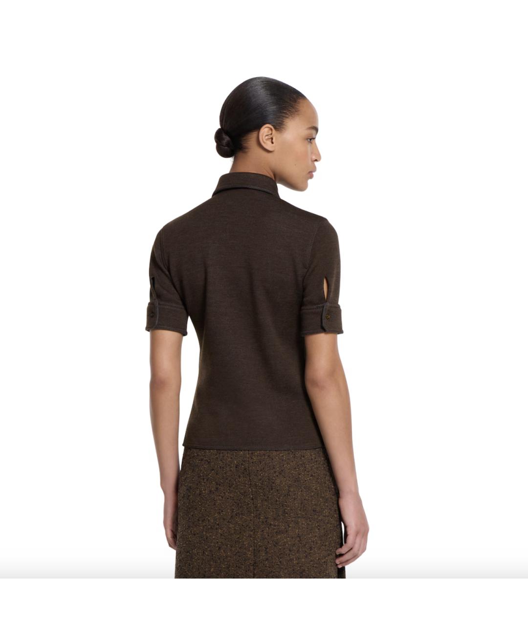 GUCCI Коричневая шерстяная рубашка, фото 3