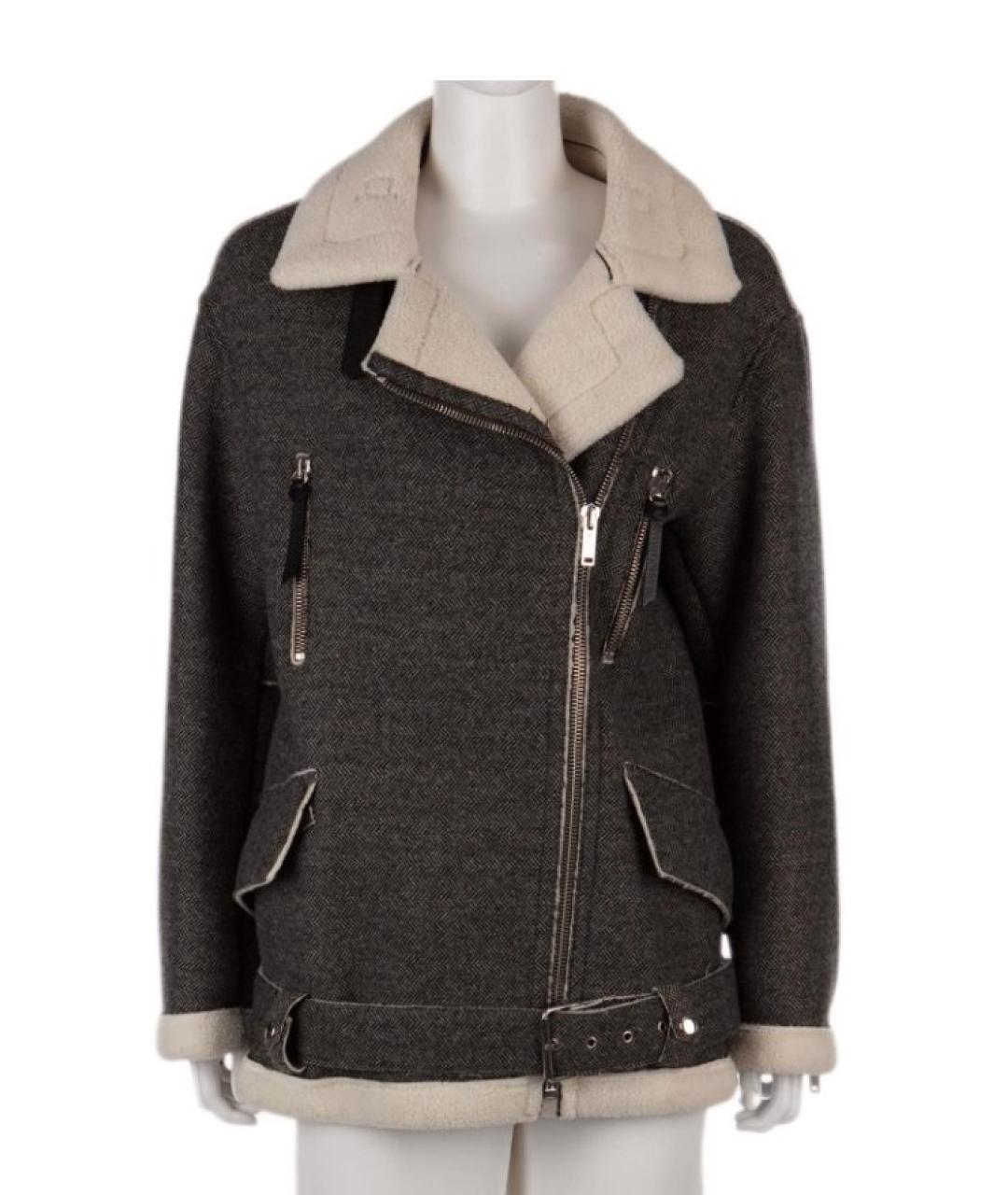 GOLDEN GOOSE DELUXE BRAND Антрацитовая дубленка, фото 10