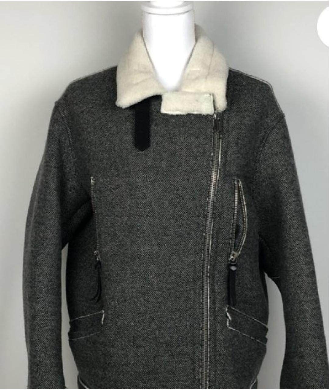 GOLDEN GOOSE DELUXE BRAND Антрацитовая дубленка, фото 7