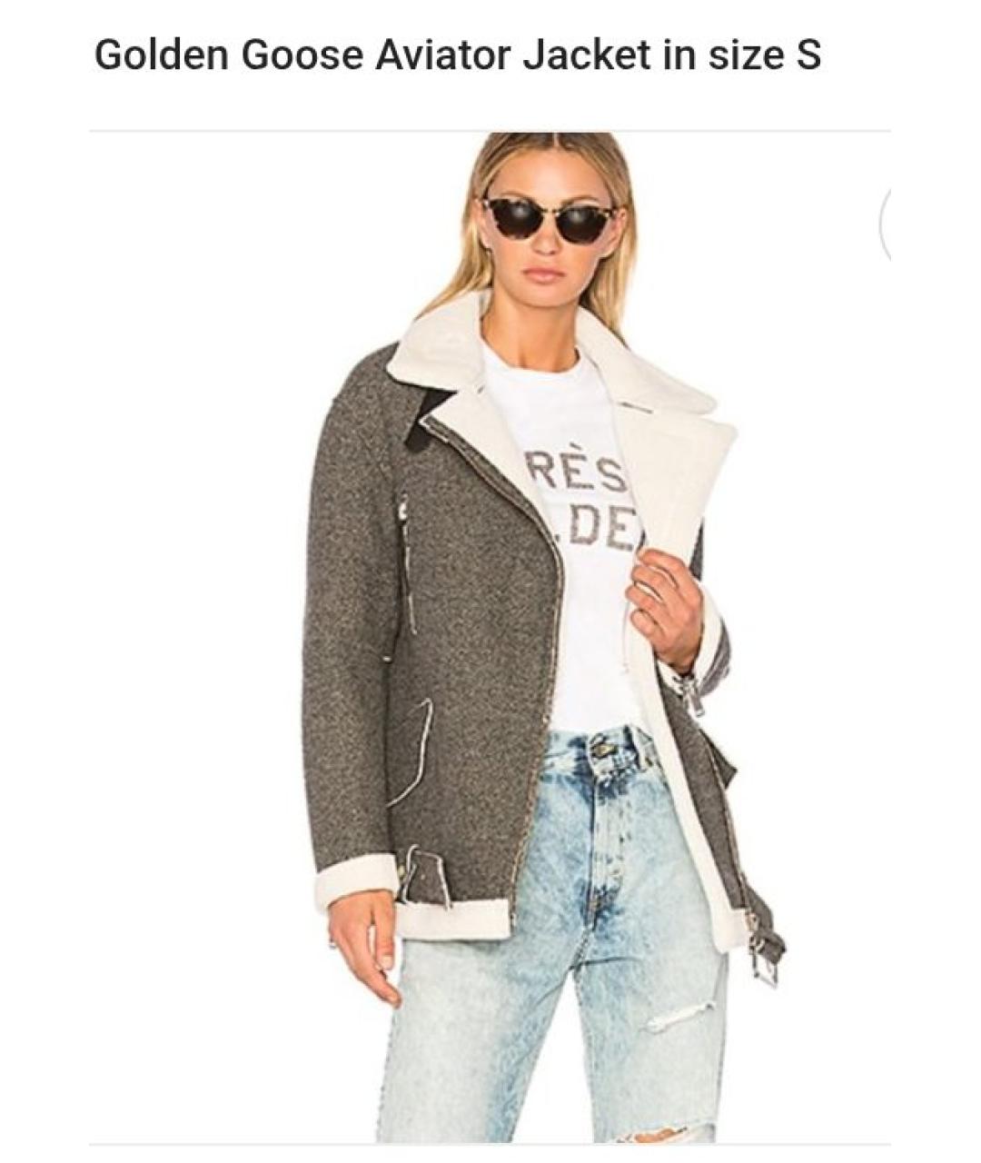 GOLDEN GOOSE DELUXE BRAND Антрацитовая дубленка, фото 9