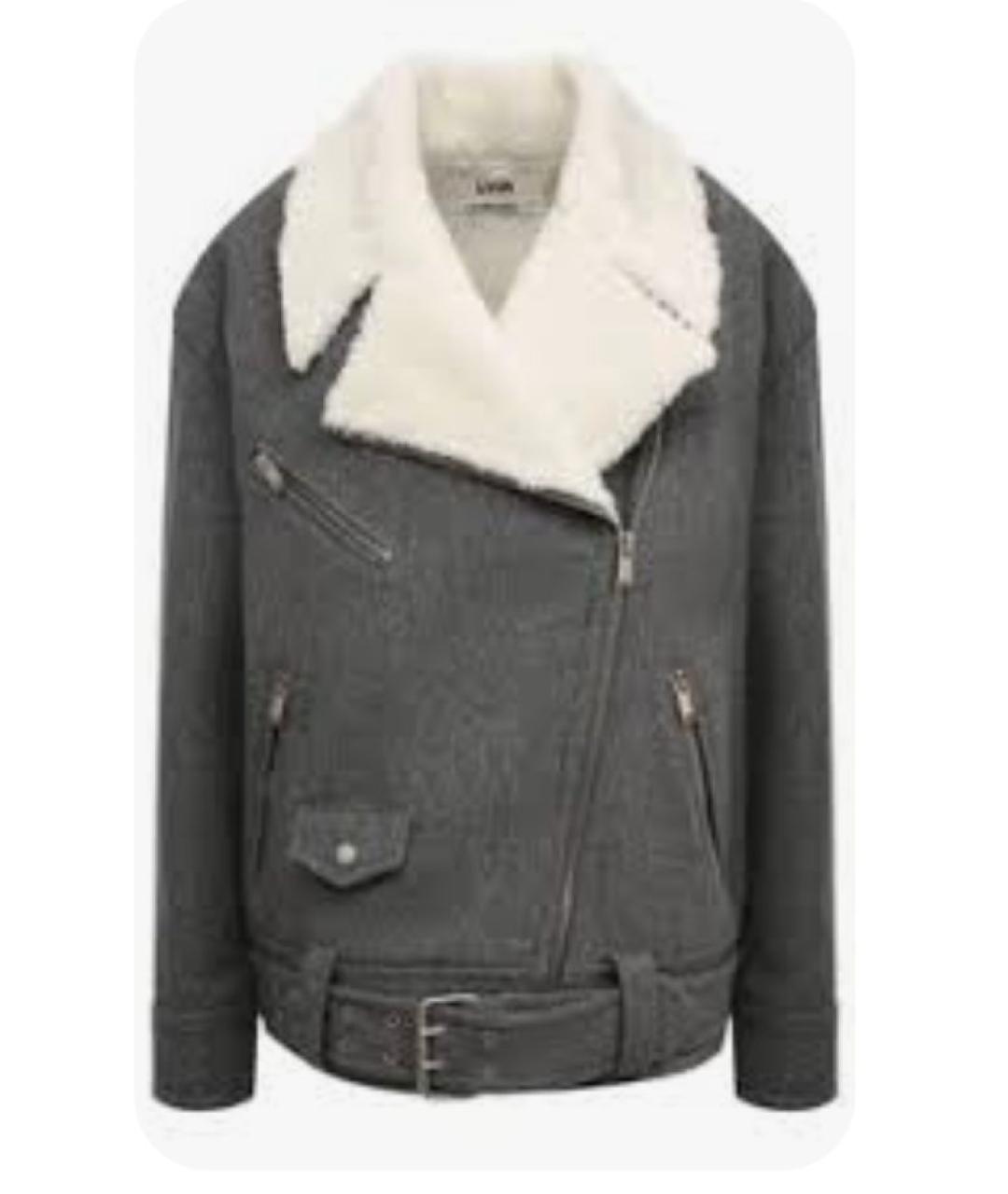 GOLDEN GOOSE DELUXE BRAND Антрацитовая дубленка, фото 2