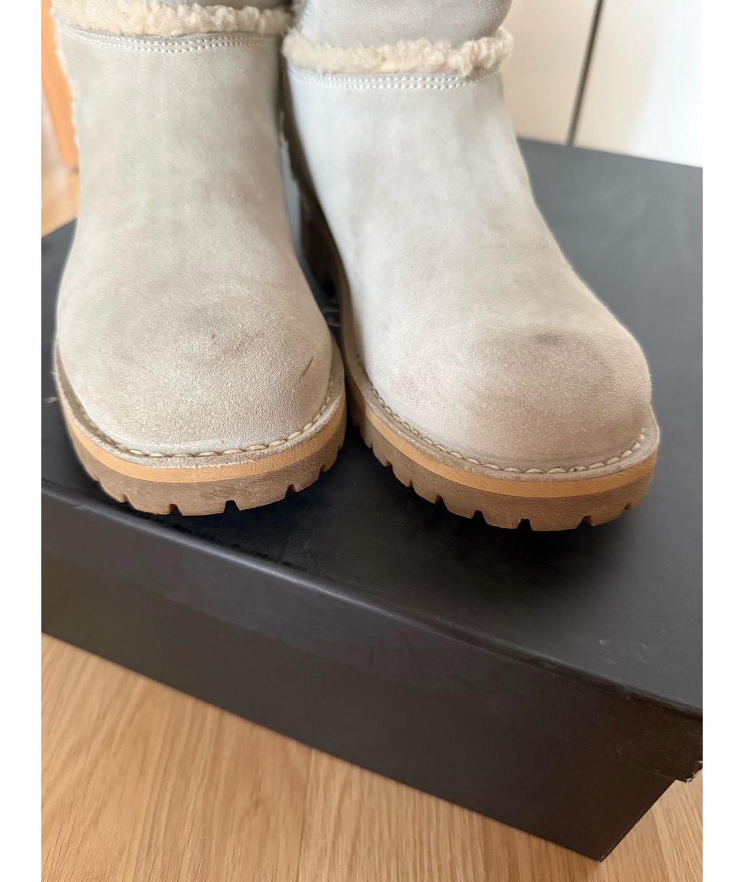 EMPORIO ARMANI Бежевые замшевые ботинки, фото 7