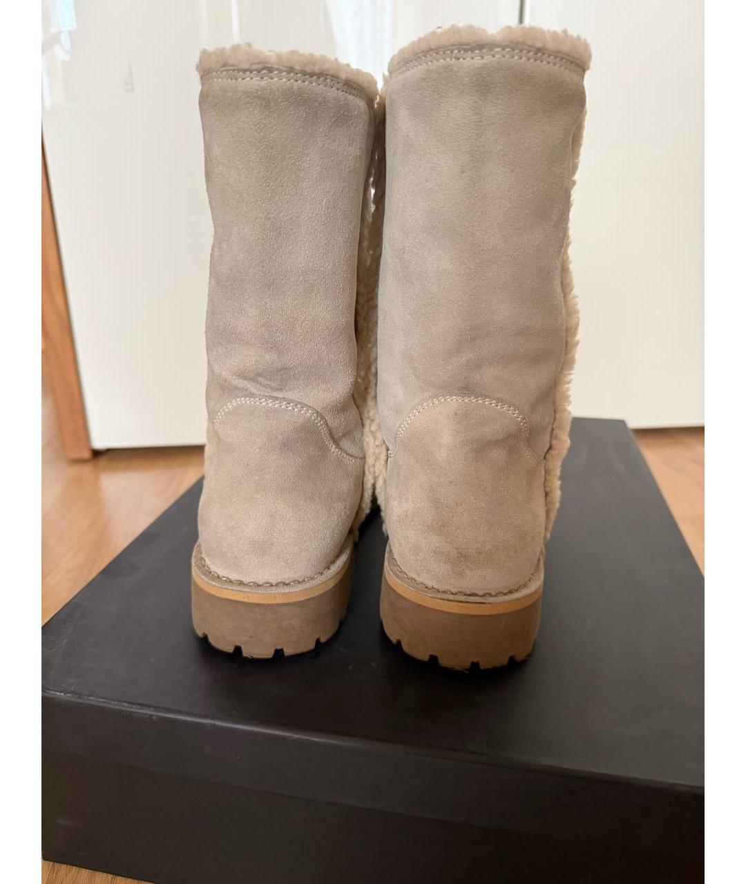 EMPORIO ARMANI Бежевые замшевые ботинки, фото 4