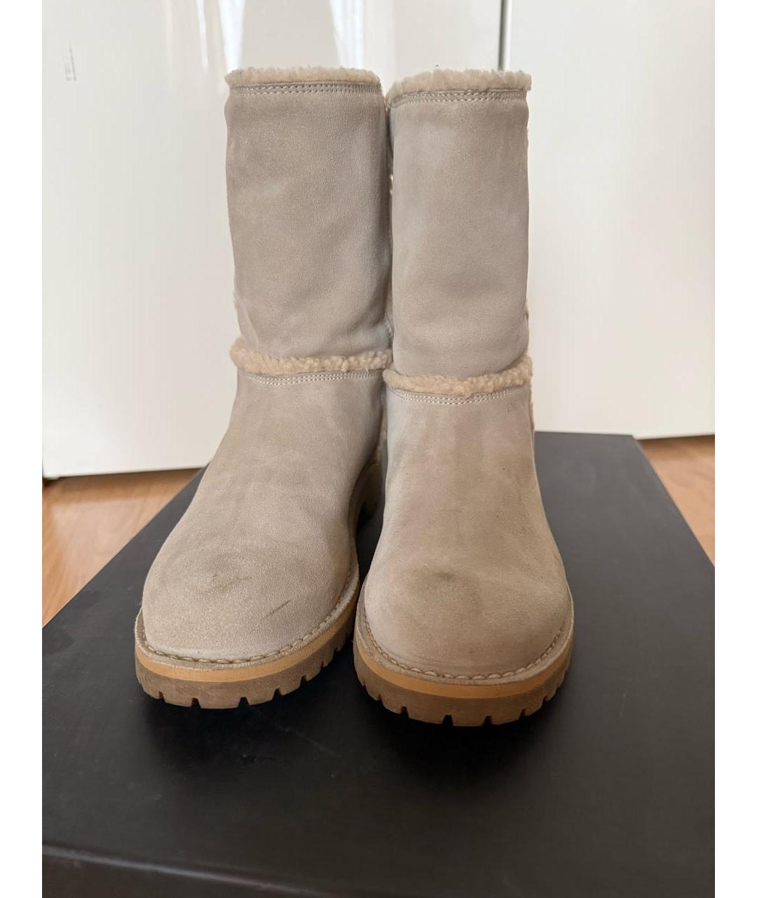 EMPORIO ARMANI Бежевые замшевые ботинки, фото 2