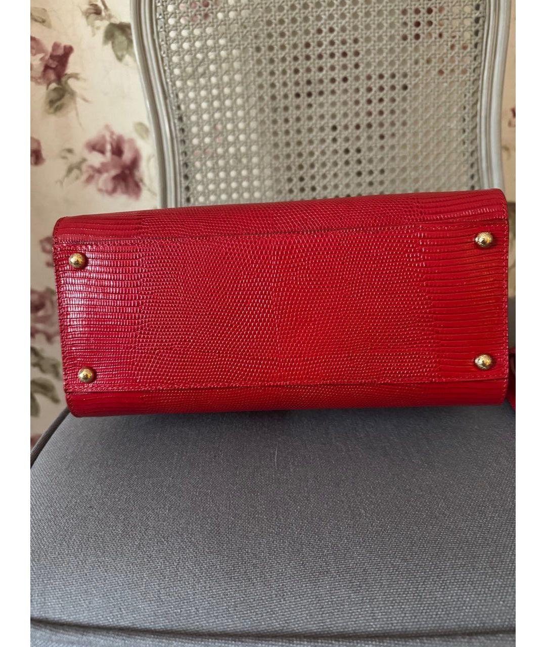 DOLCE&GABBANA Красная кожаная сумка через плечо, фото 2