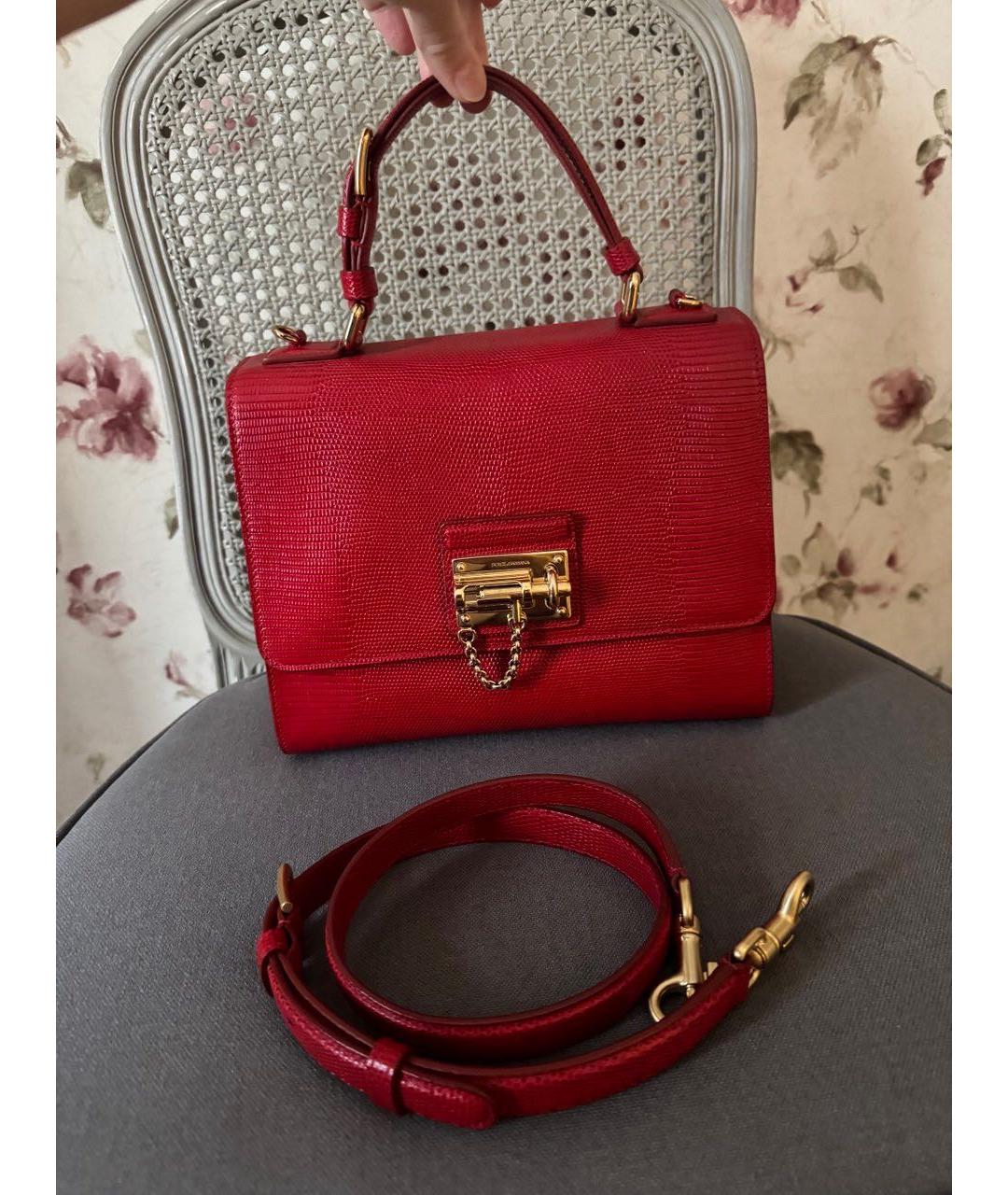 DOLCE&GABBANA Красная кожаная сумка через плечо, фото 9