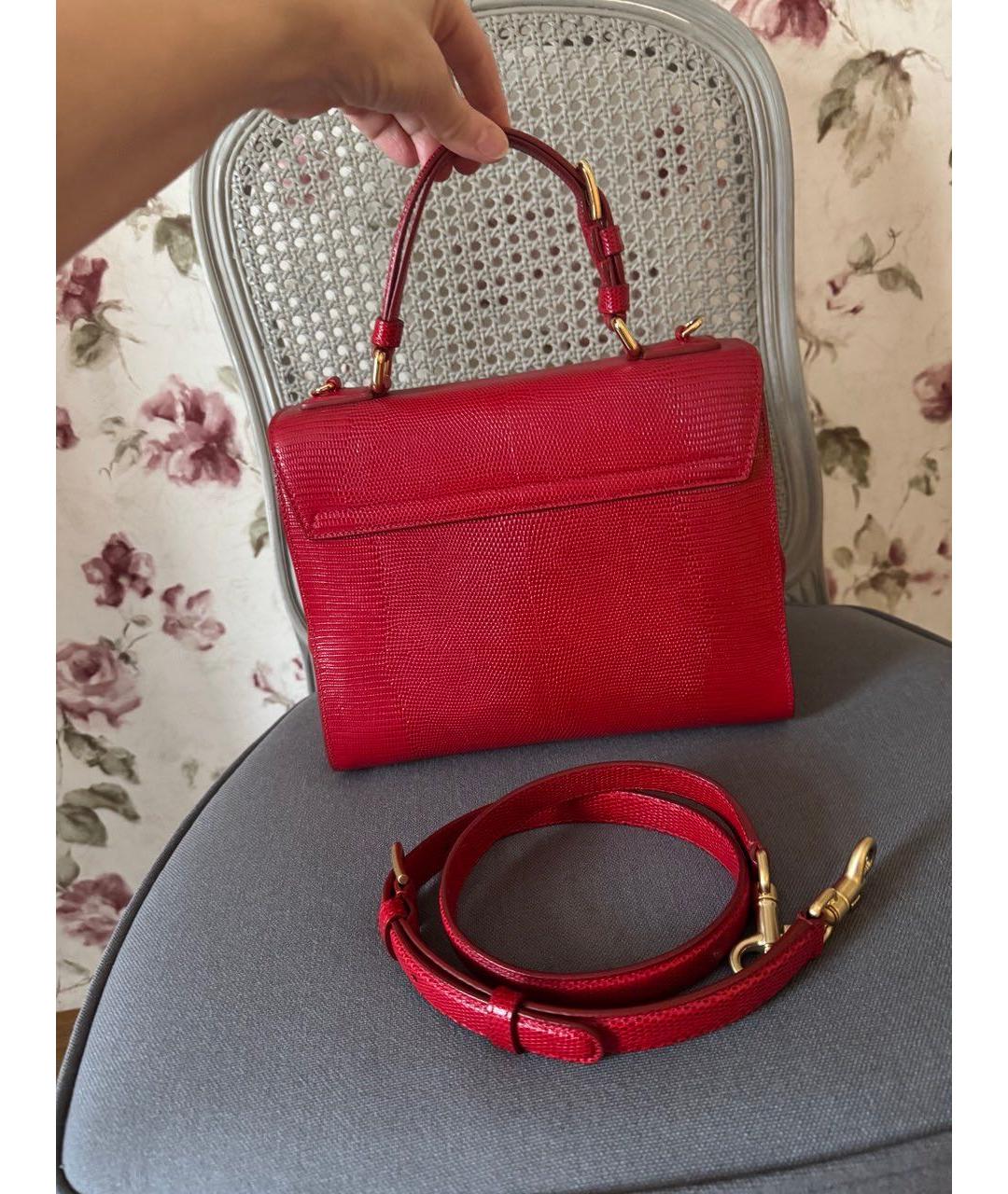 DOLCE&GABBANA Красная кожаная сумка через плечо, фото 3