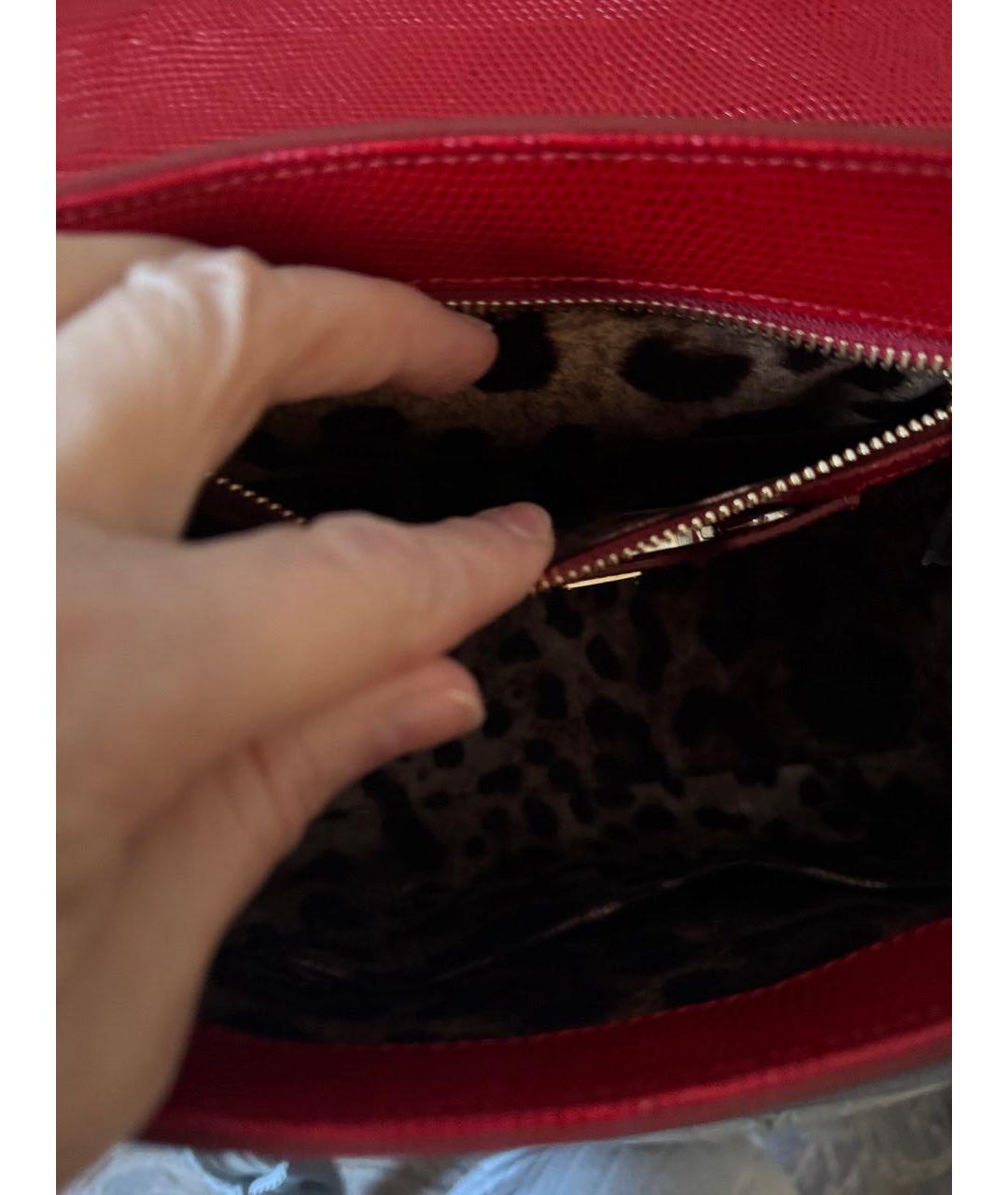 DOLCE&GABBANA Красная кожаная сумка через плечо, фото 4
