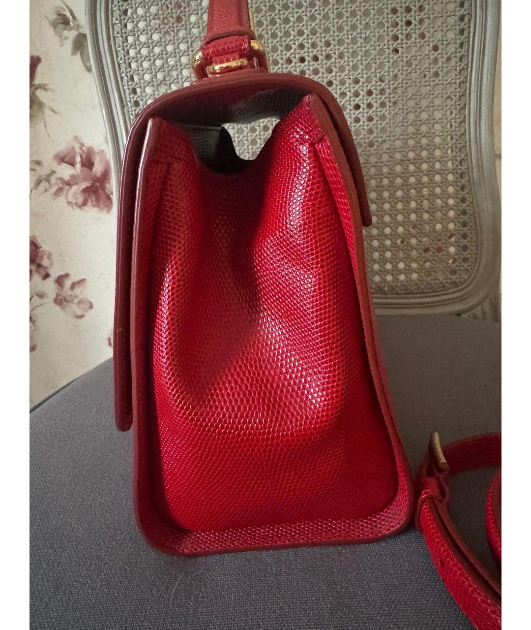 DOLCE&GABBANA Красная кожаная сумка через плечо, фото 5