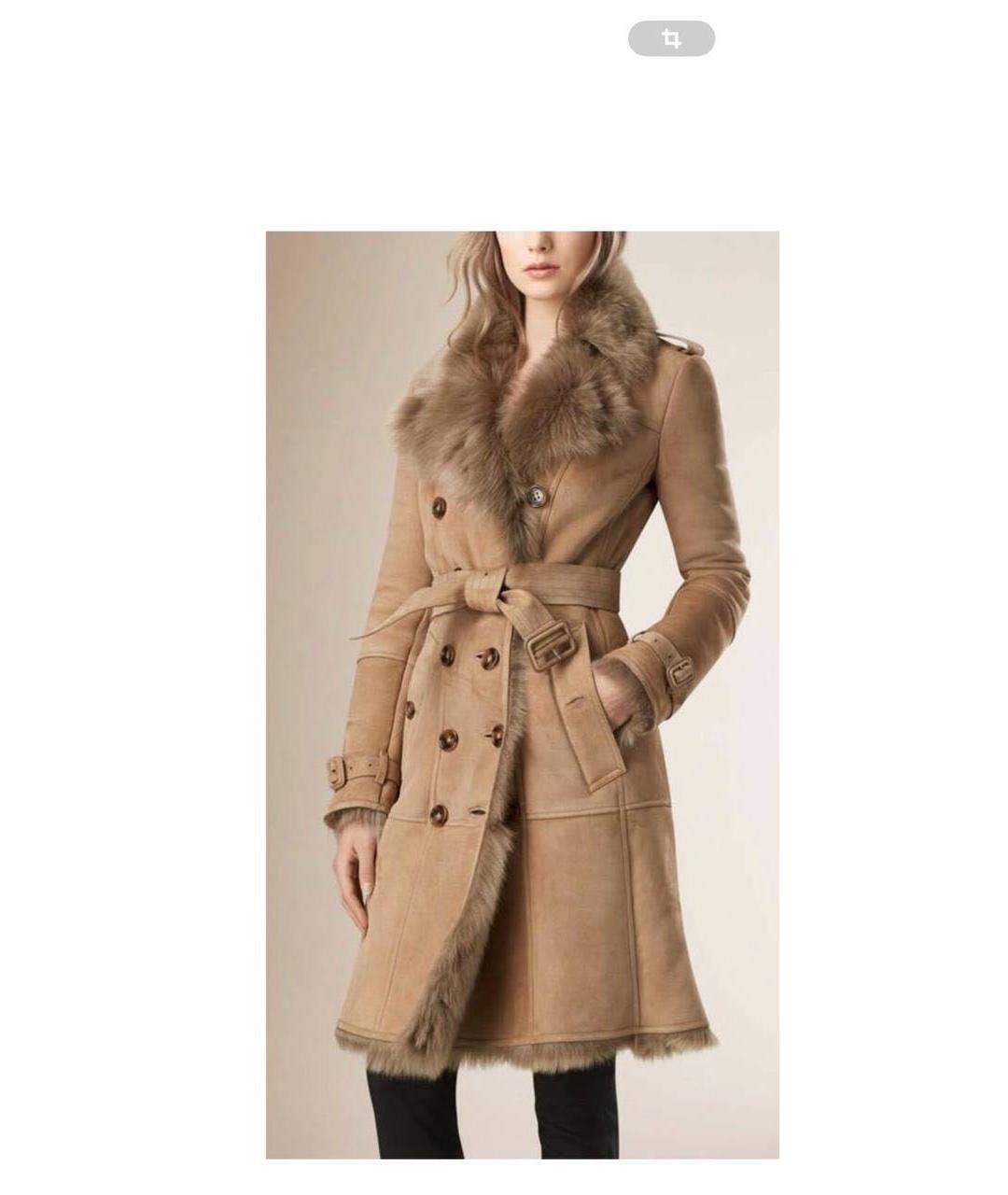 BURBERRY Коричневая замшевая дубленка, фото 2