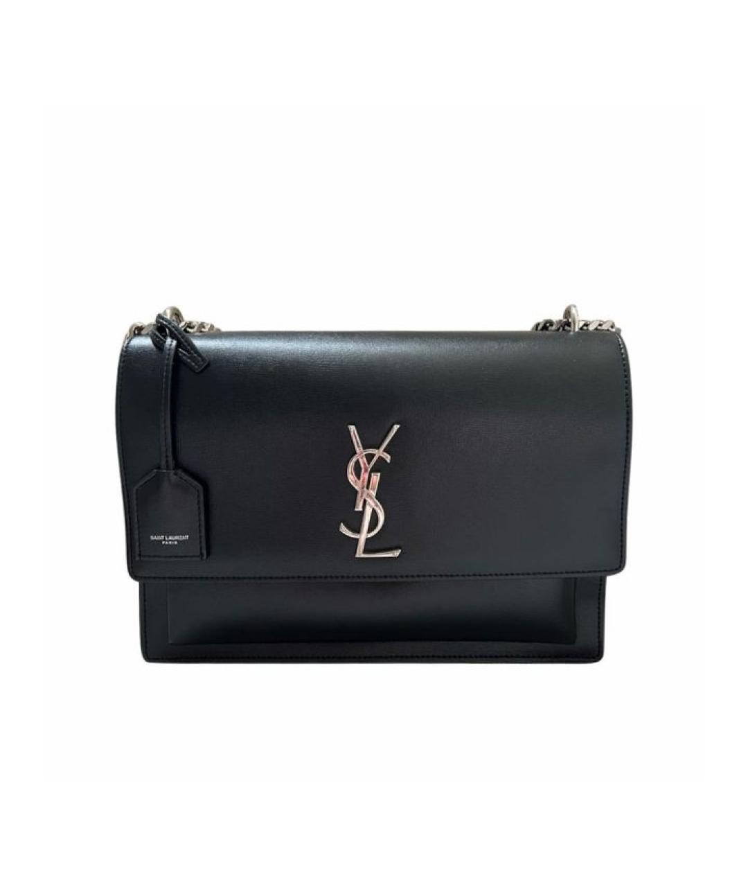 SAINT LAURENT Черная кожаная сумка через плечо, фото 8