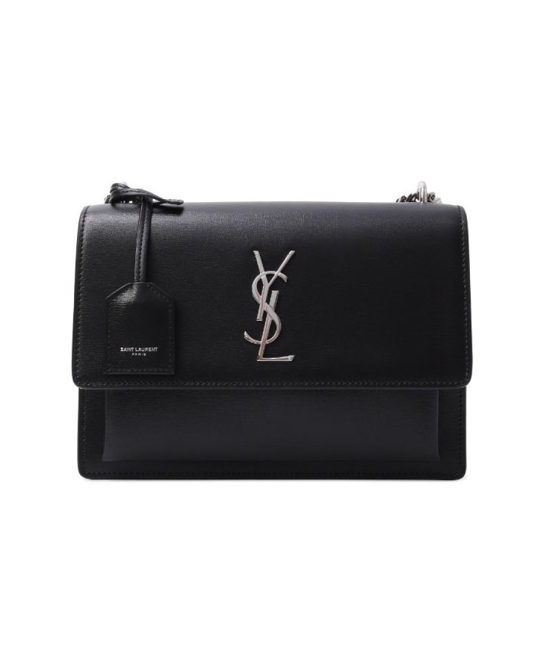 SAINT LAURENT Черная кожаная сумка через плечо, фото 9