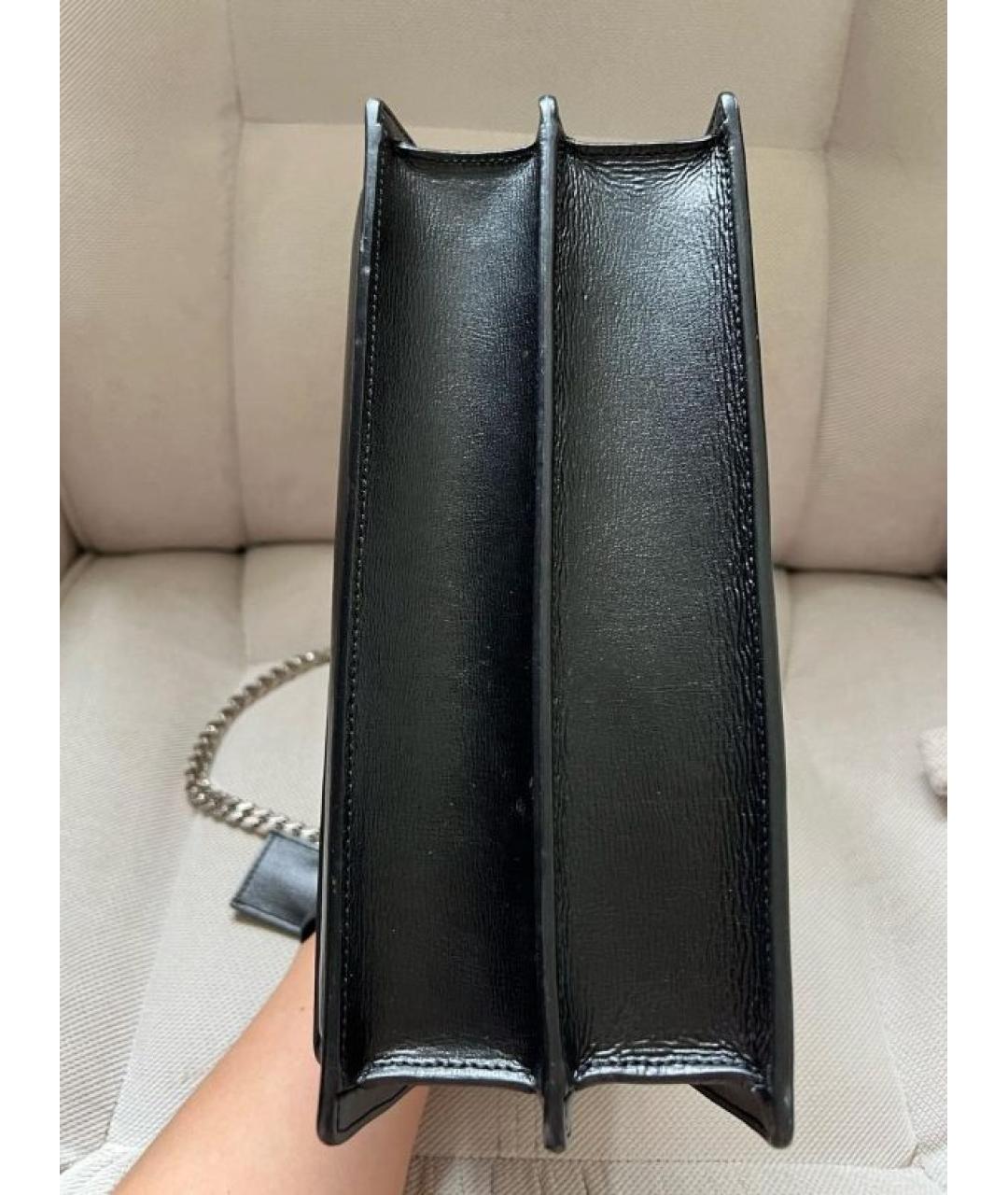 SAINT LAURENT Черная кожаная сумка через плечо, фото 6