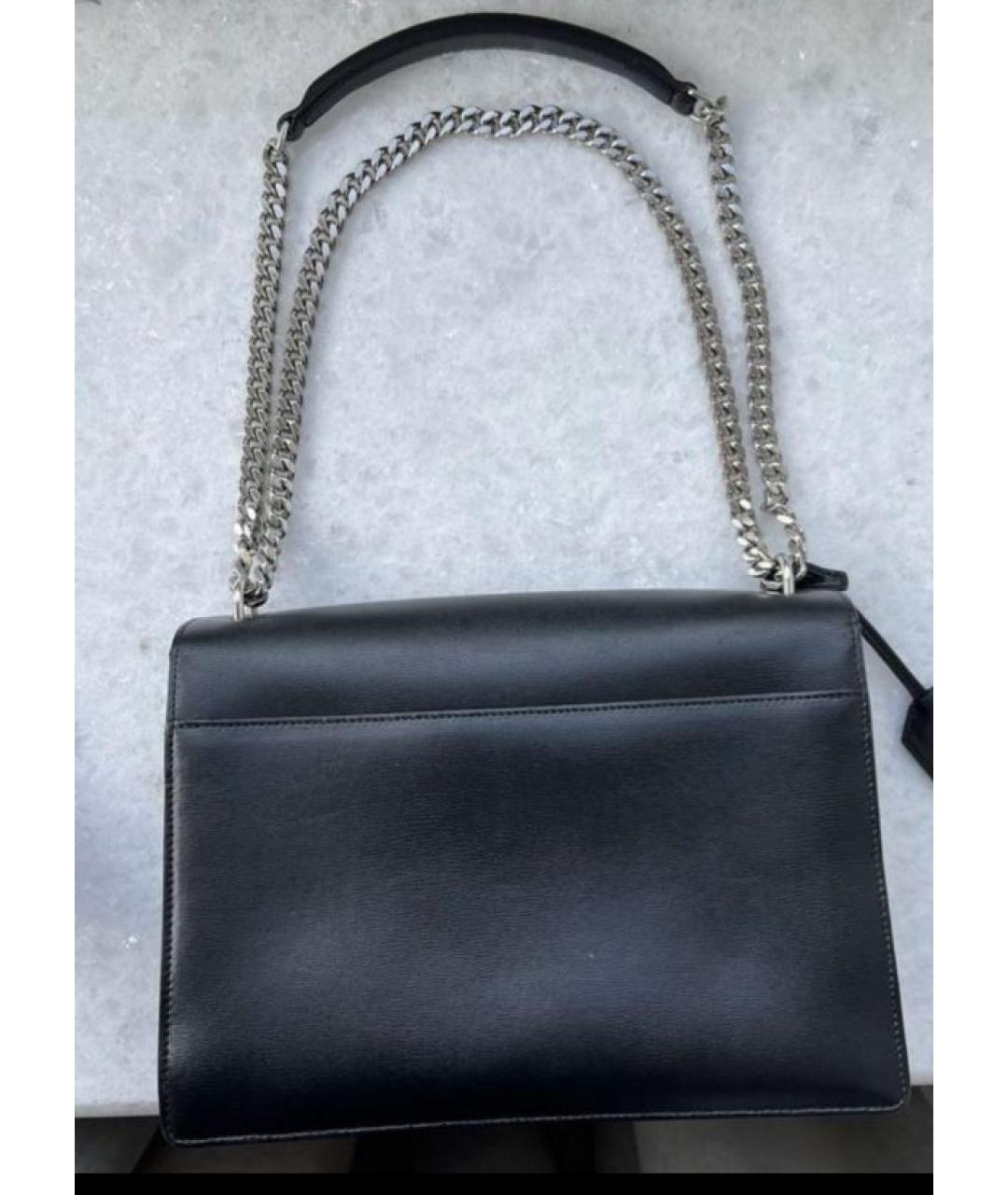 SAINT LAURENT Черная кожаная сумка через плечо, фото 4